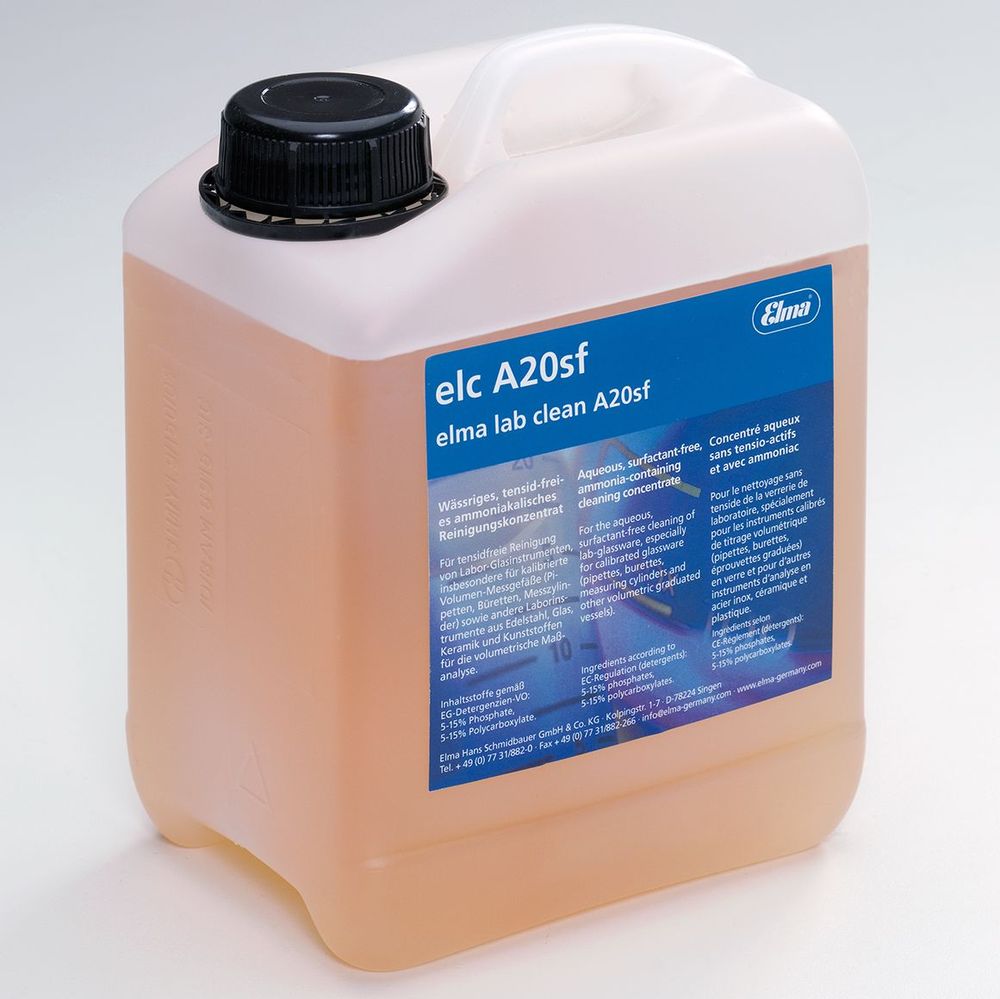 Elma Lab Clean A20sf (Mildly Alkaline) Solution, 10 liter / 2.64gal., 800 0057