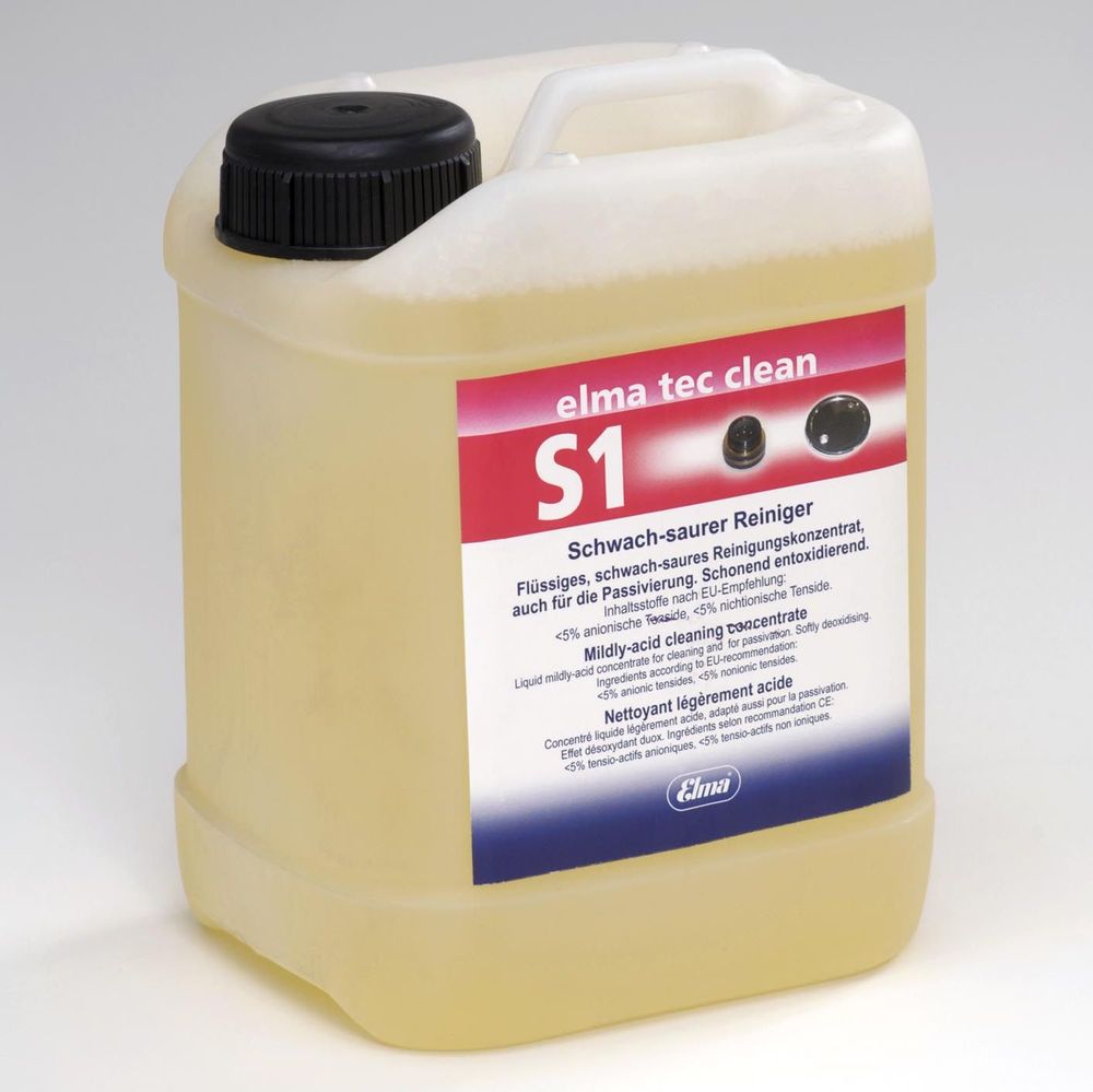 Elma TEC Clean S1 (Mildly Acidic ) Solution, 2.5 liter / 0.65gal., 800 0162